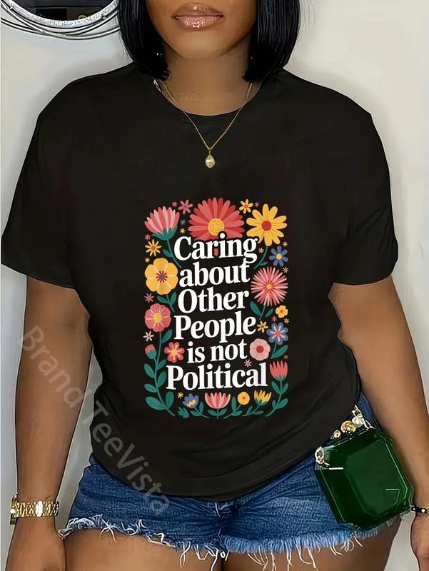 100% cotton Caring About Other People Is Not Political T-Shirt women graphic shirts Hoodie, Sweatshirt | HypeDripTees.com