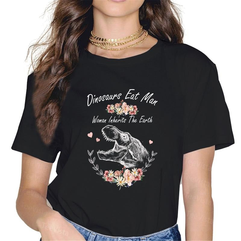 100% cotton Dinosaurs Eat Man Woman Inherits The Earth T-Shirt women graphic shirts Hoodie, Sweatshirt | HypeDripTees.com