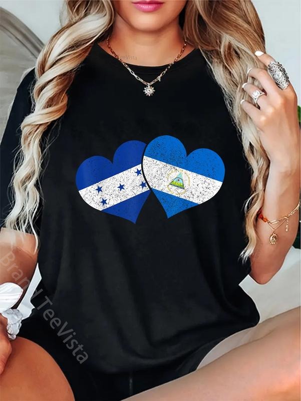 100% cotton Honduras Nicaragua Nicaraguan Honduran Flag Pride Heritage T-Shirt women graphic shirts Hoodie, Sweatshirt
