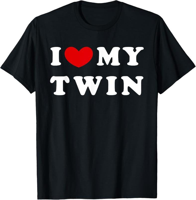 100% cotton I Love My Twin, I Heart My Twin T-Shirt women graphic shirts Hoodie, Sweatshirt | HypeDripTees.com