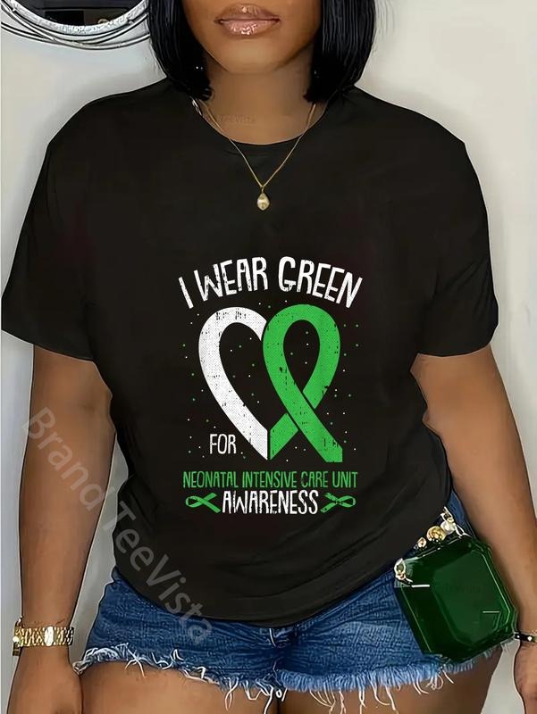 100% cotton I Wear Green For NICU Awareness Neonatal Intensive Care Unit T-Shirt women graphic shirts Hoodie, Sweatshirt