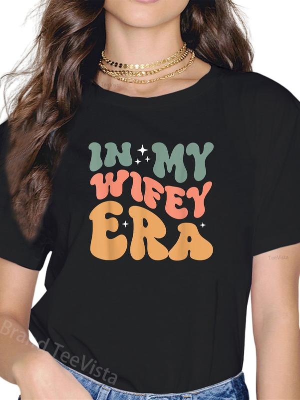 100% cotton In My Wifey Era Groovy Wife Women Married T-Shirt women graphic shirts Hoodie, Sweatshirt | HypeDripTees.com