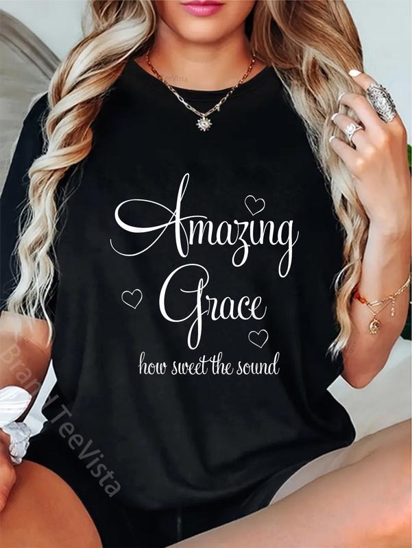 100% cotton Inspirational, Amazing Grace T-shirt. Faith Tee T-Shirt women graphic shirts Hoodie, Sweatshirt