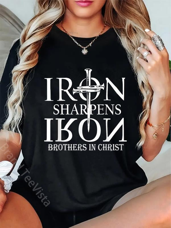 100% cotton Iron Sharpens Iron Brothers In Christ T-Shirt women graphic shirts Hoodie, Sweatshirt | HypeDripTees.com