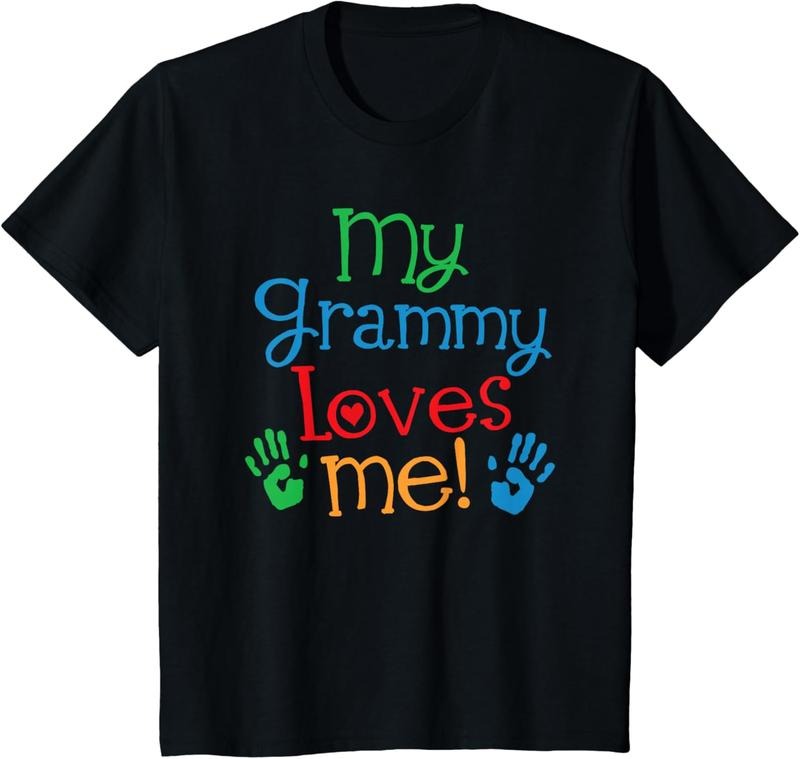 100% cotton Kids My Grammy Loves Me Grandson T-Shirt women graphic shirts Hoodie, Sweatshirt | HypeDripTees.com