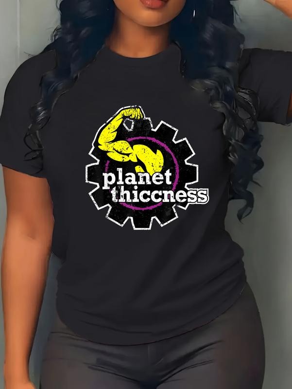 100% cotton Planet Thiccness Gym Thickness Funny Joke Workout Lover T-Shirt casual Fashion graphic tees for women Hoodie,...