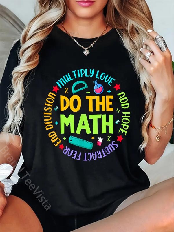 100% cotton Positive Quote Inspiring Slogan Love Hope Fear Do The Math T-Shirt women graphic shirts Hoodie, Sweatshirt