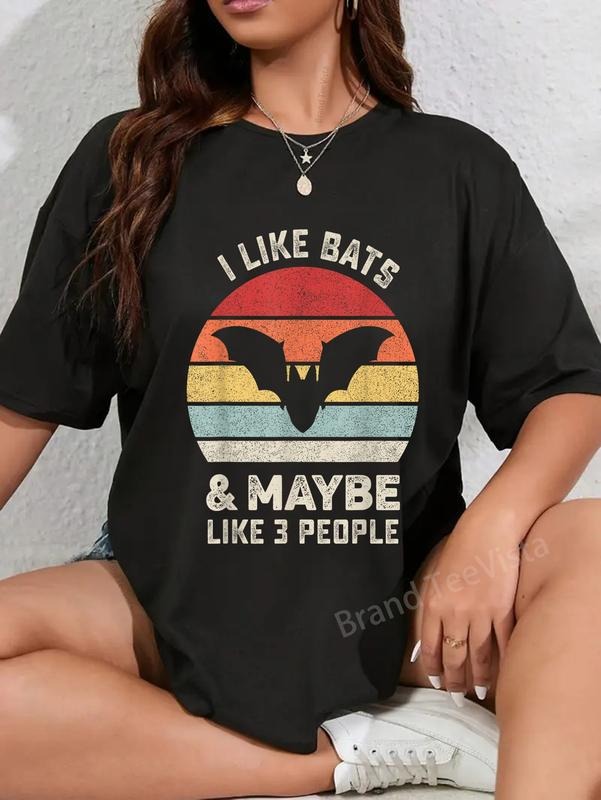 100% cotton Retro I Like Bats Shirt Animal Bat Lover Gift Vintage T-Shirt women graphic shirts Hoodie, Sweatshirt