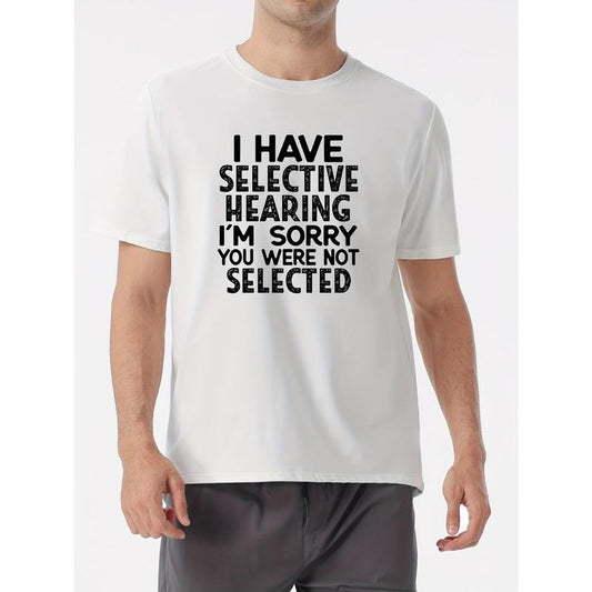 100% cotton T-shirt, men's personality, Hilarious Not Selected Graphic Tee - Comfortable Cotton, Mens Casual Short-Sleeve Shirt for All Seasons, Perfect Gift Idea Made in USA