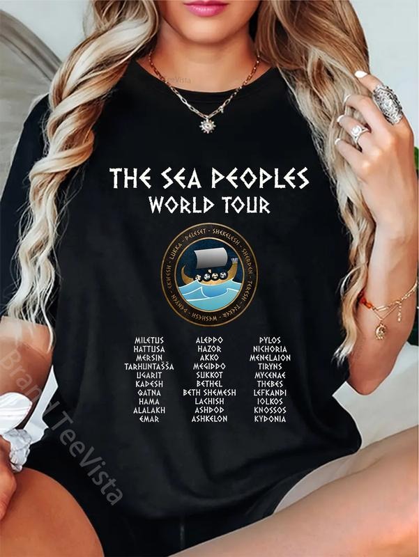 100% cotton The Sea Peoples World Tour Funny History T-Shirt women graphic shirts style 02 Hoodie, Sweatshirt