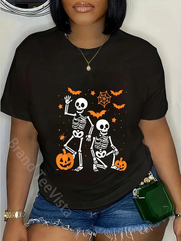 100% cotton Trump Hallloween Skeleton T-Shirt women graphic shirts style 02 Hoodie, Sweatshirt | HypeDripTees.com