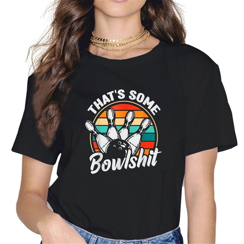 100% cotton Vintage Bowling That's Some Bowlshit Retro Funny Bowler T-Shirt women graphic shirts Hoodie, Sweatshirt