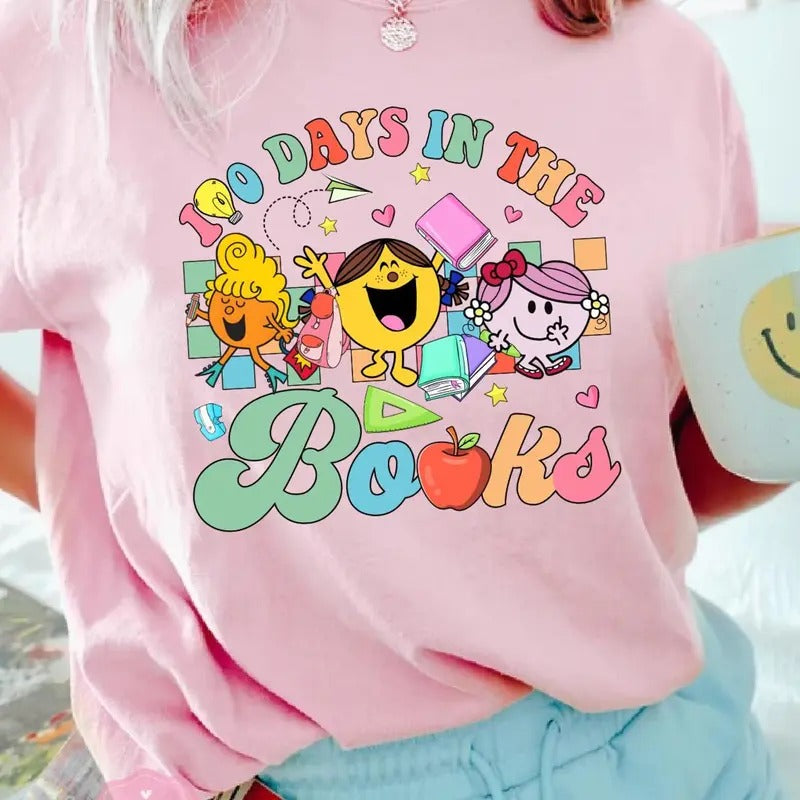 100 Days In The Books Shirt, Celebrate 100th Day Tee, Teacher Student Shirt, Gift For Teacher 100 Days Of School,...