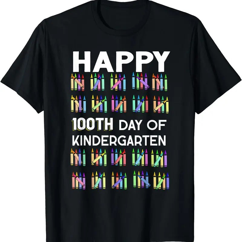 100 Days Of Kindergarten Happy 100th Day Of School Teachers T-Shirt Hoodie, Sweatshirt | HypeDripTees.com
