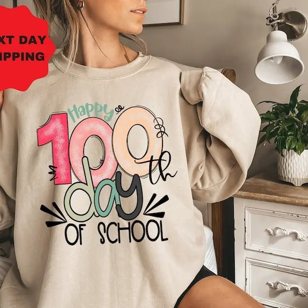 100 Days of School Sweatshirt, 100 Day Hoodie, 100th Day Of School Celebration, Student Shirt,Back to School Sweater,...