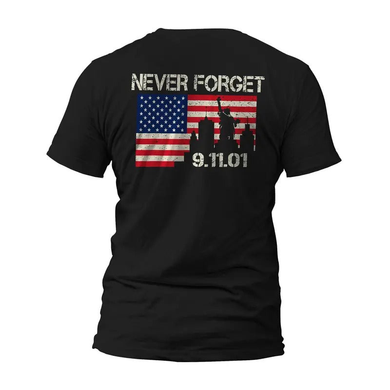 9/11 September 11th Never Forget Front or Back Print T-Shirt Hoodie, Sweatshirt | HypeDripTees.com