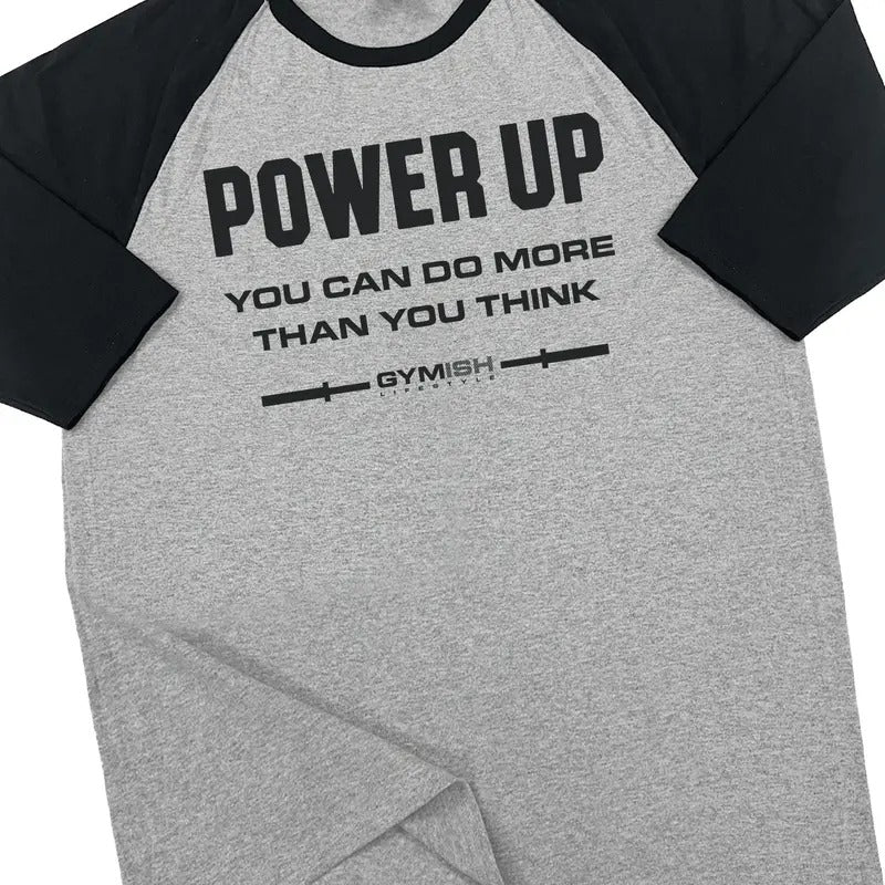 112. RAGLAN Power Up Funny Workout Gym T-Shirt for Men Hoodie, Sweatshirt | HypeDripTees.com