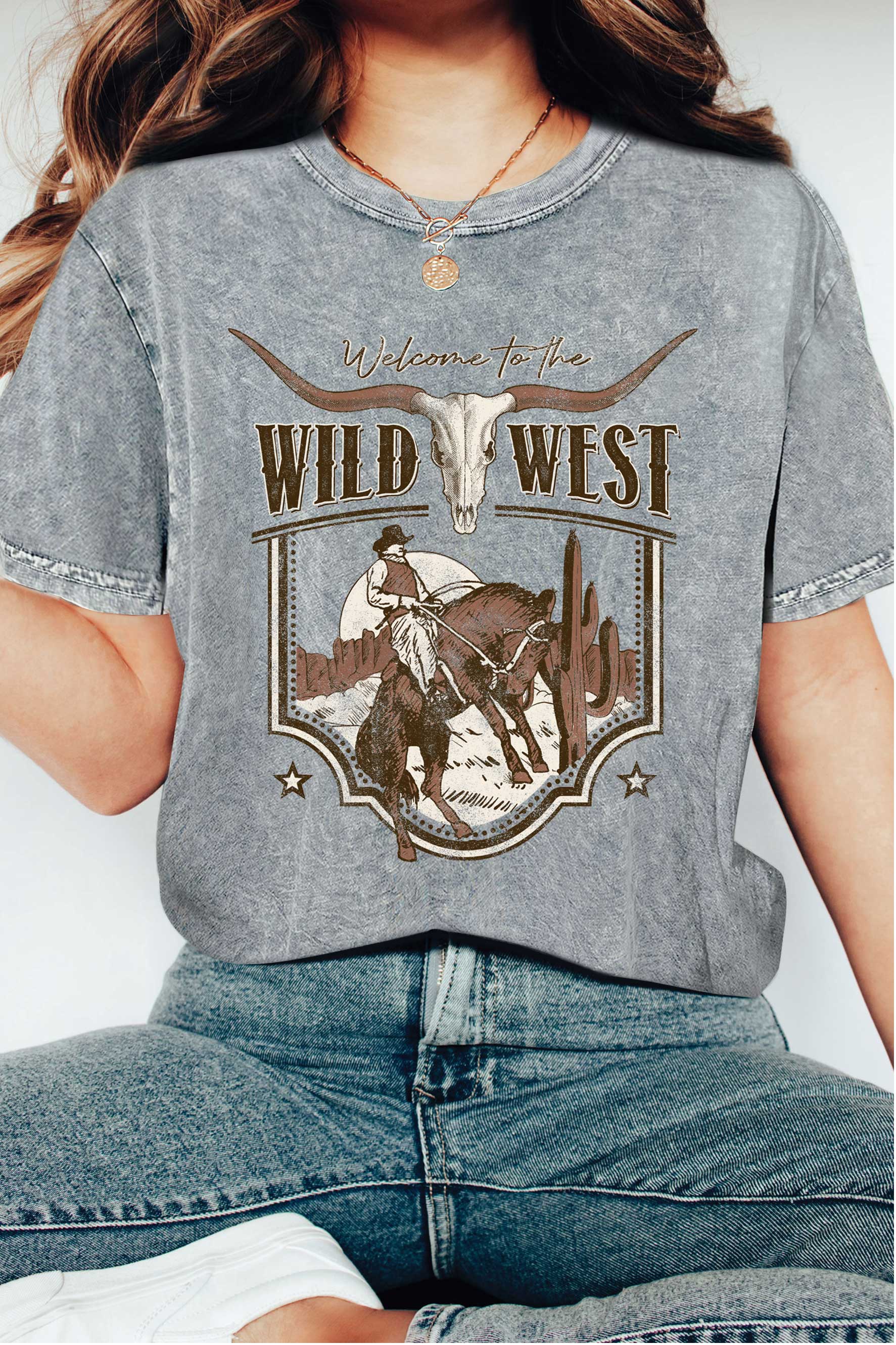 Welcome To the Wild West Cowboy Mineral Graphic Tshirts