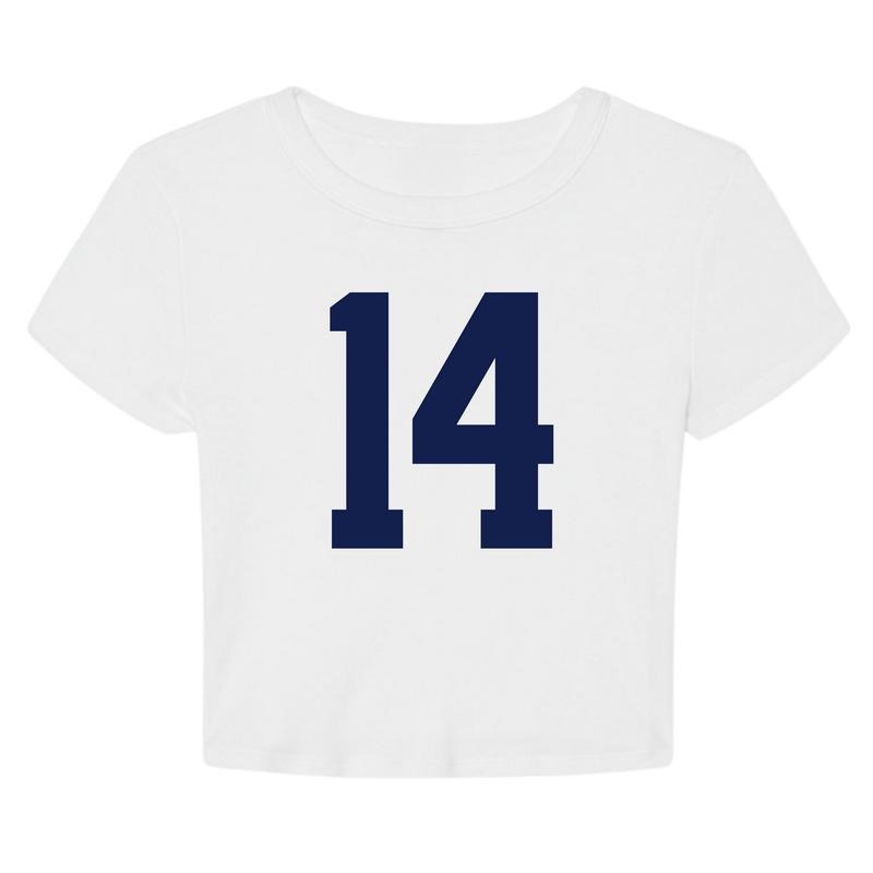 14 Graphic Cropped Summer Casual T-Shirt Hoodie, Sweatshirt | HypeDripTees.com