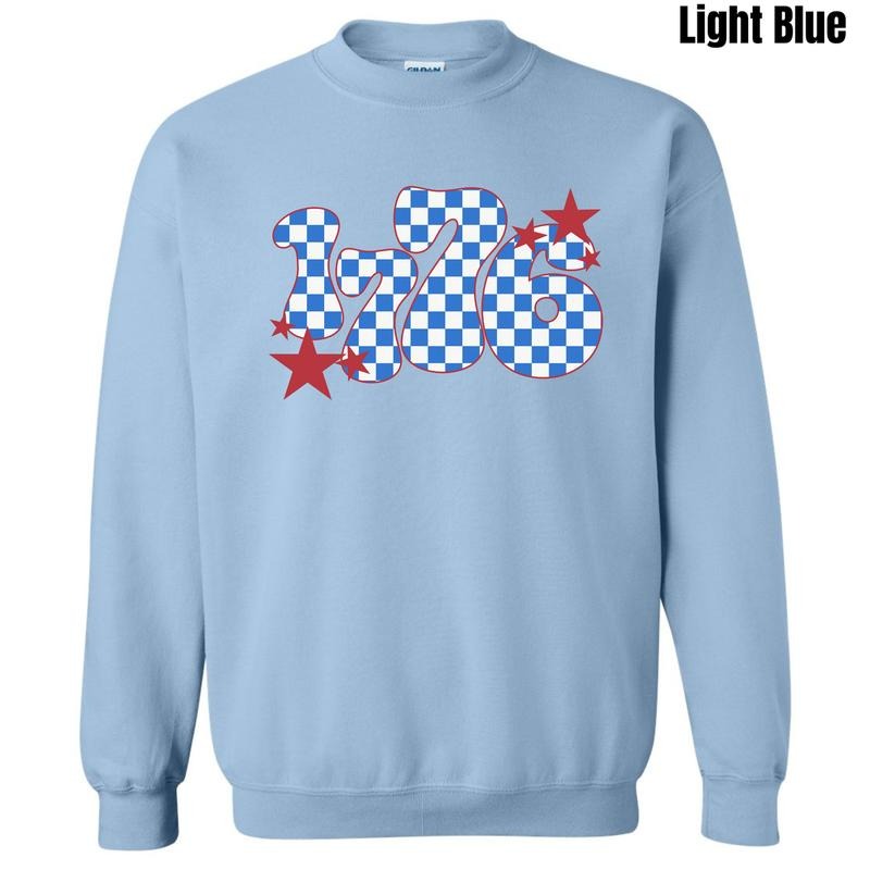 1776 Blue Checker Sweatshirt 'NLB' T-Shirts, Hoodie | HypeDripTees.com