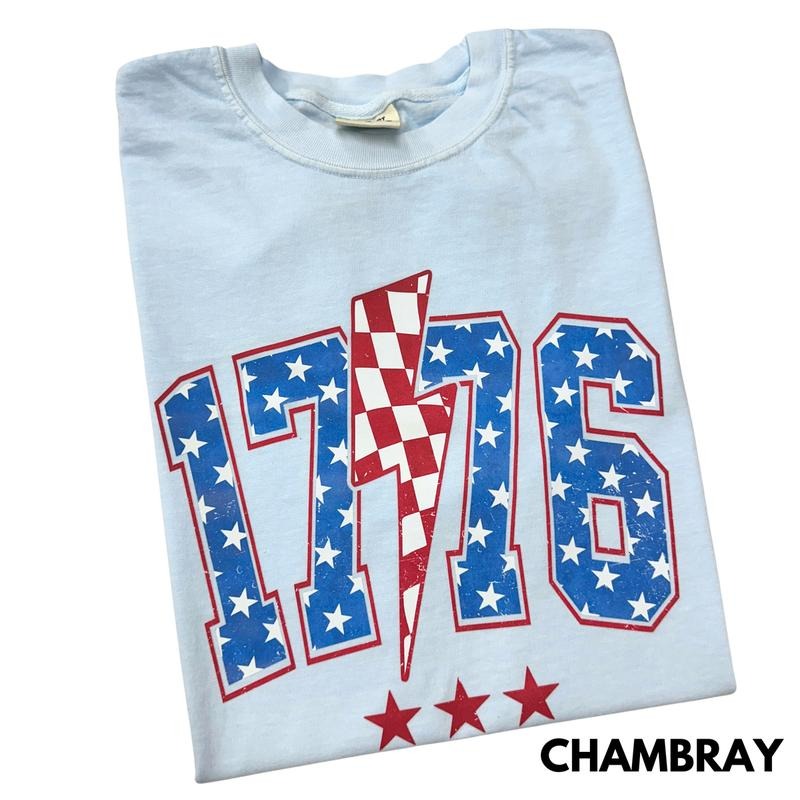 1776 Lightning Bolt Comfort Colors T-Shirt Hoodie, Sweatshirt | HypeDripTees.com