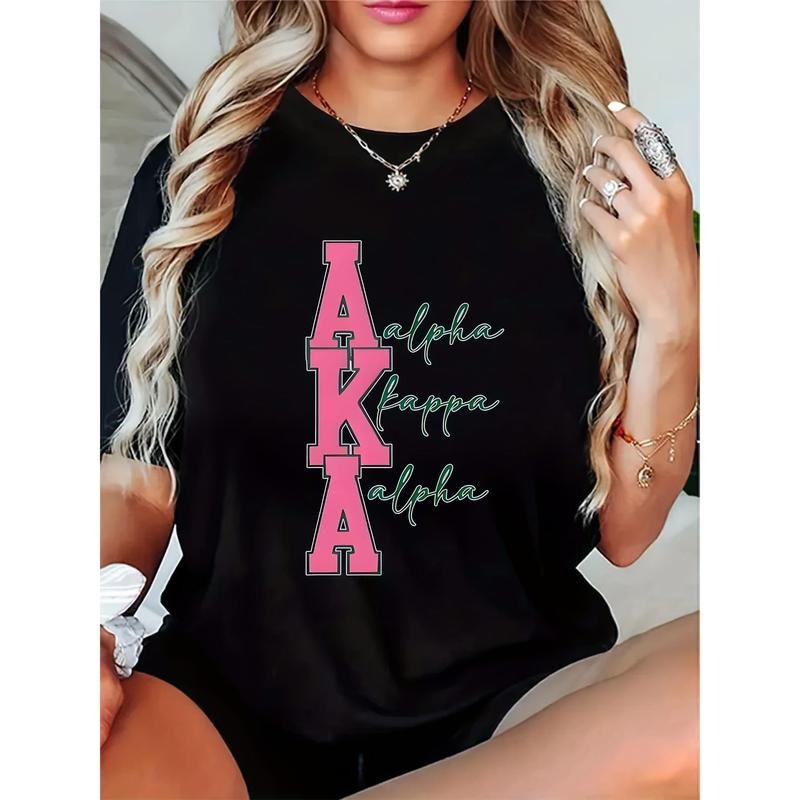 1908 Women'S Round Neck Short Sleeve T-Shirt With Vibrant Print Design, Casual Sorority Style For  Women'S Wear, Hoodie,...