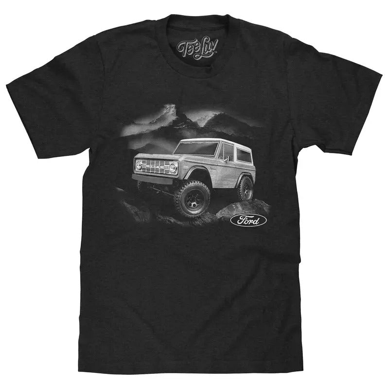 1970s Ford Bronco Mountain T-Shirt - Black Hoodie, Sweatshirt | HypeDripTees.com
