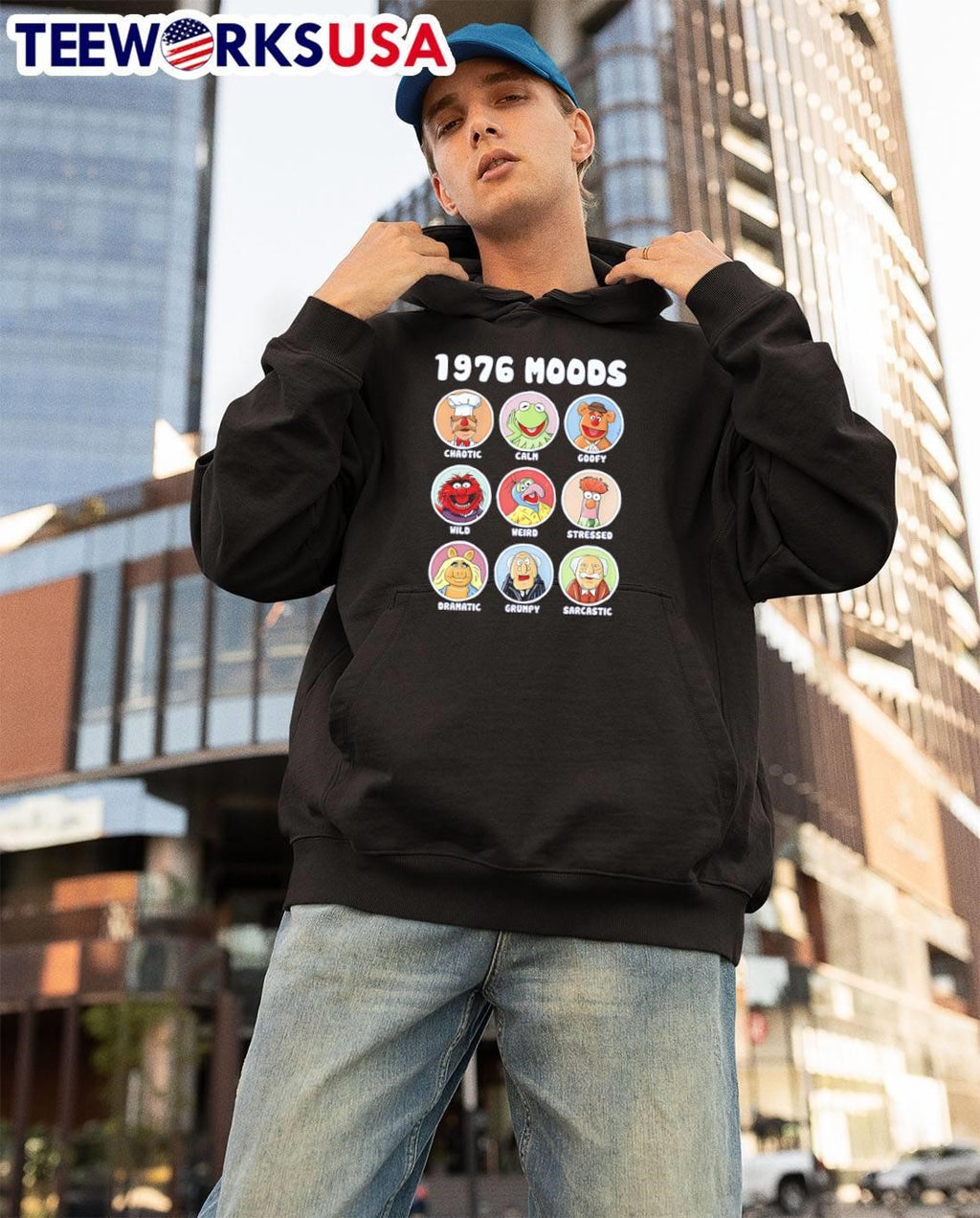 1976 Moods The Muppets Chaotic Calm Goofy Wild Weird Stressed Dramatic Grumpy Sarcastic Shirt