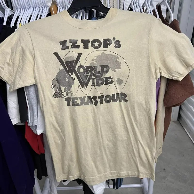 1976 ZZ Top Texas Tour Vintage Band Rock Tee Shirt 70s 1970s Menswear Underwear Hoodie, Sweatshirt | HypeDripTees.com