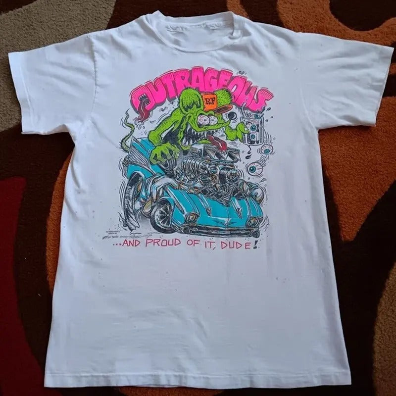 1990 Ed Roth Rat Fink Outrageous T Shirt Unisex Full Size Hoodie, Sweatshirt | HypeDripTees.com
