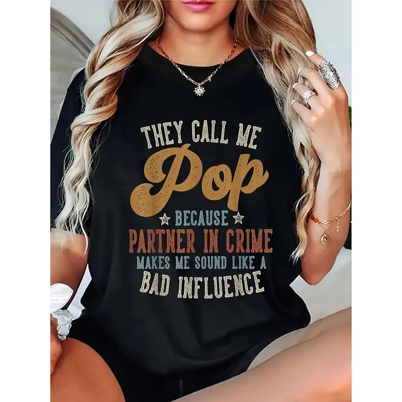 1pc Women'S Funny "They Call Me Dad" Graphic T-Shirt- Features Bold Text and Star Design. An Ideal Father'S Day Gift....