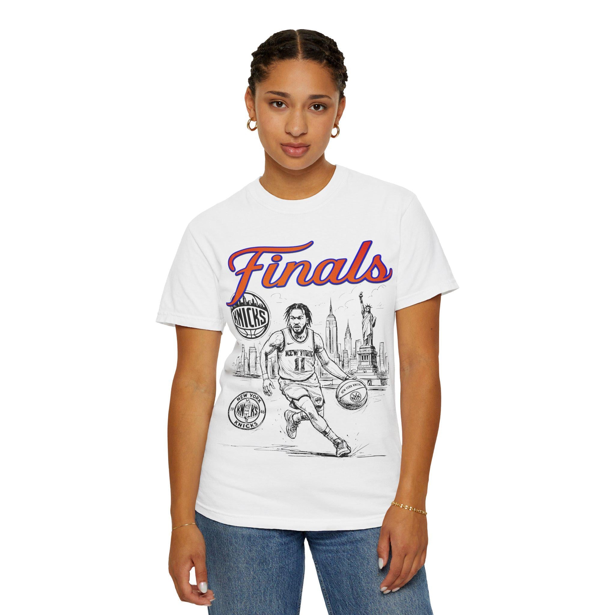 York Finals Nyc Basketball Fan Tee Playoff Basketball Orange Blue Game Day Sports (3)