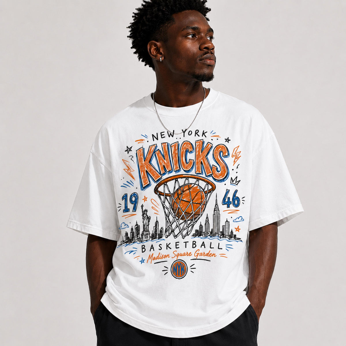 York Basketball Retro Nyc Hoops Tee Vintage Streetwear Sports Comfort Colors (3)