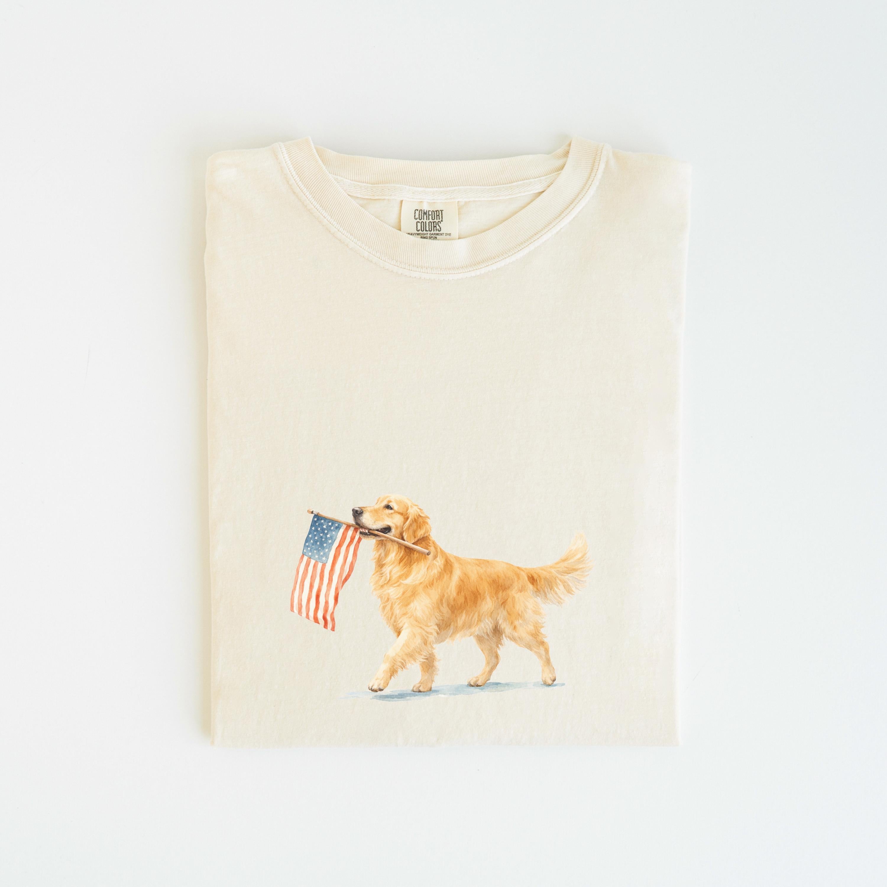 Golden Retriever American Flag Comfort Colors Golden Retriever 4th July Golden Mama Memorial Day Patriotic (3)