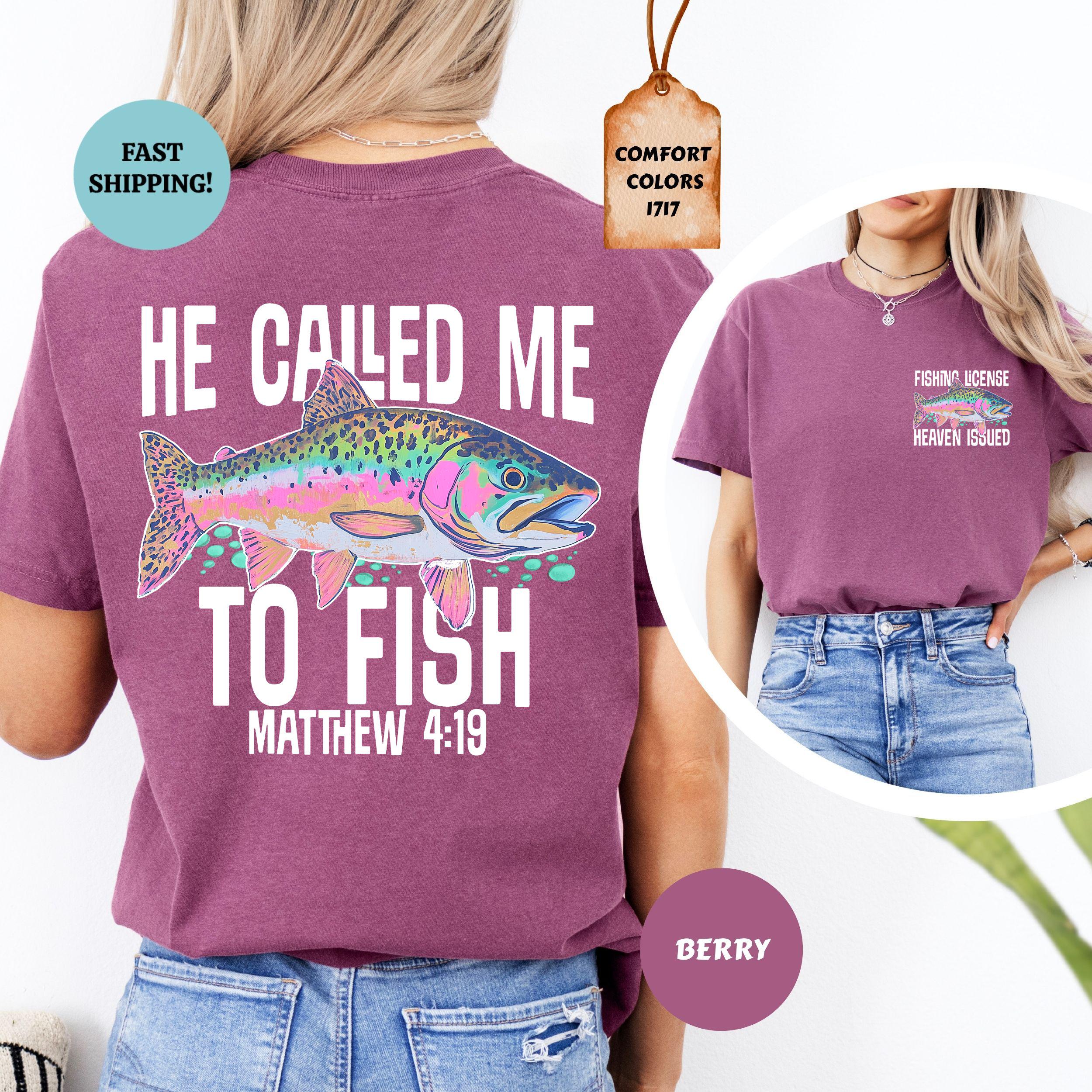 Comfort Colors Called Fish Christian Faith-Based Fishing Christian Summer Fishing Lover Scripture Tee (3)