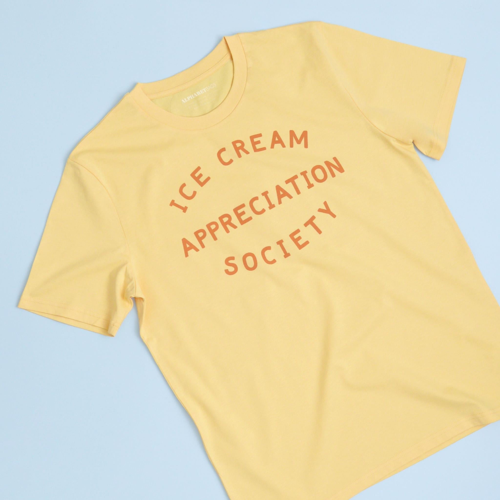 Ice Cream Appreciation Society Yellow Slogan Tee Ice Cream Lovers (3)