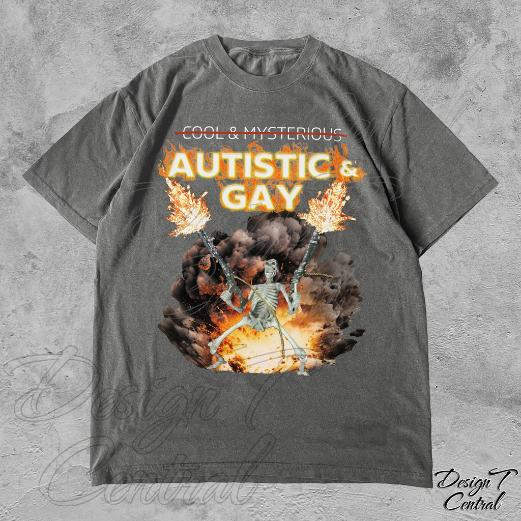 Autistic Gay Skeleton Explosion Unisex T-shirt, Sweatshirt, Hoodie (3)