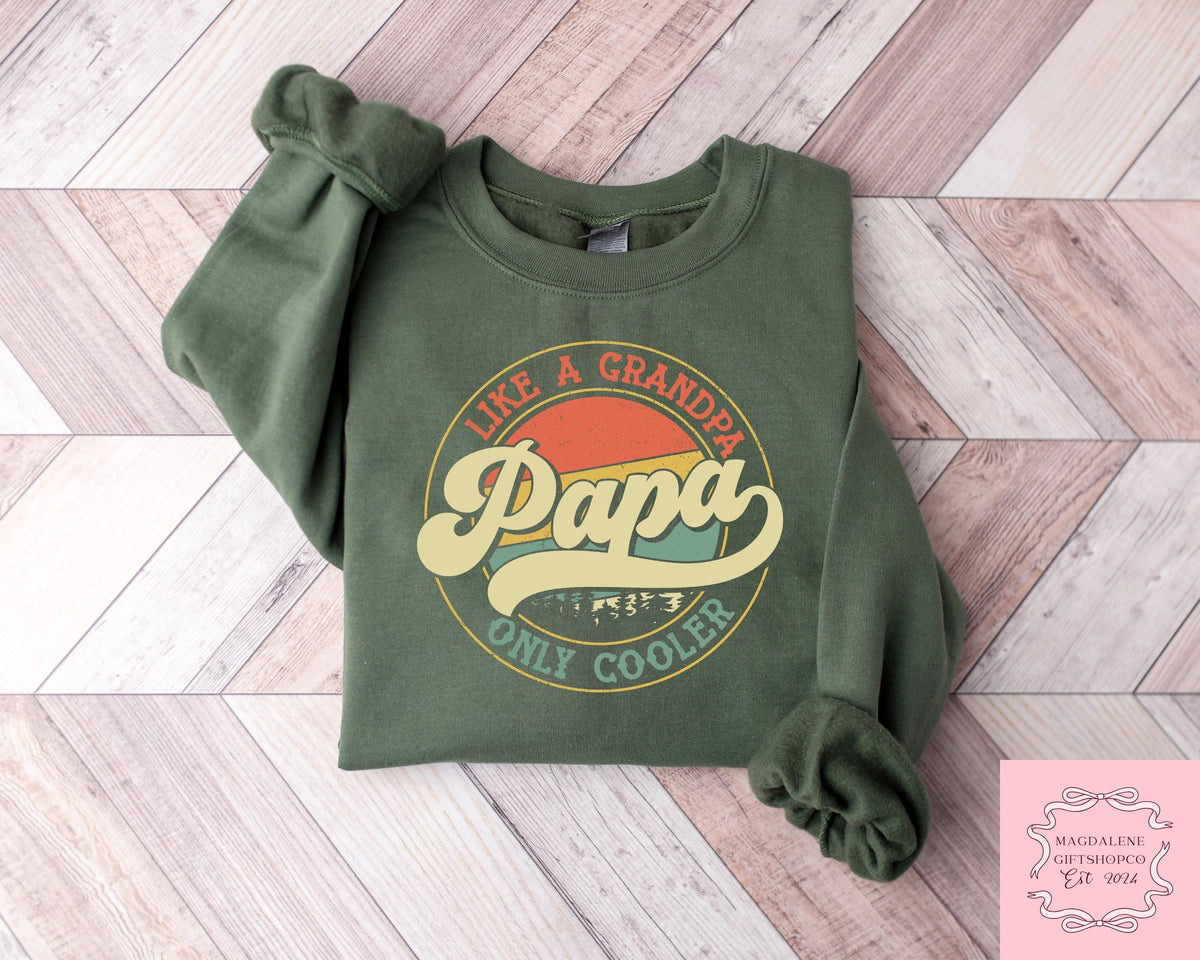 Retro Comfort Papa Father'S Day Papa Like Grandpa Only Cooler Father'S Day Grandpa Tee (3)