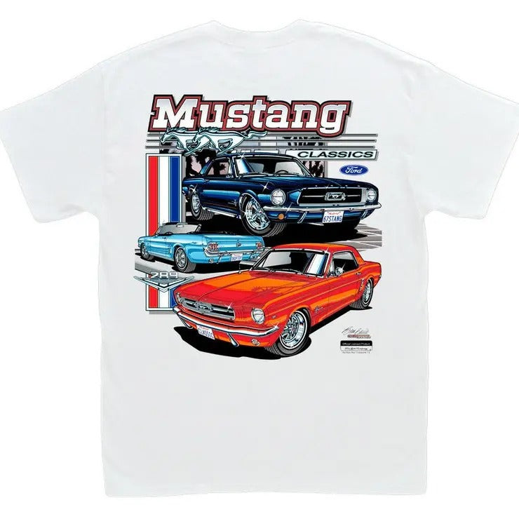 Ford Mustang Classics White T-Shirt 1964-1/2 1965 1966 1967 1968 289 Pony Car GT GTA Hoodie, Sweatshirt | HypeDripTees.com