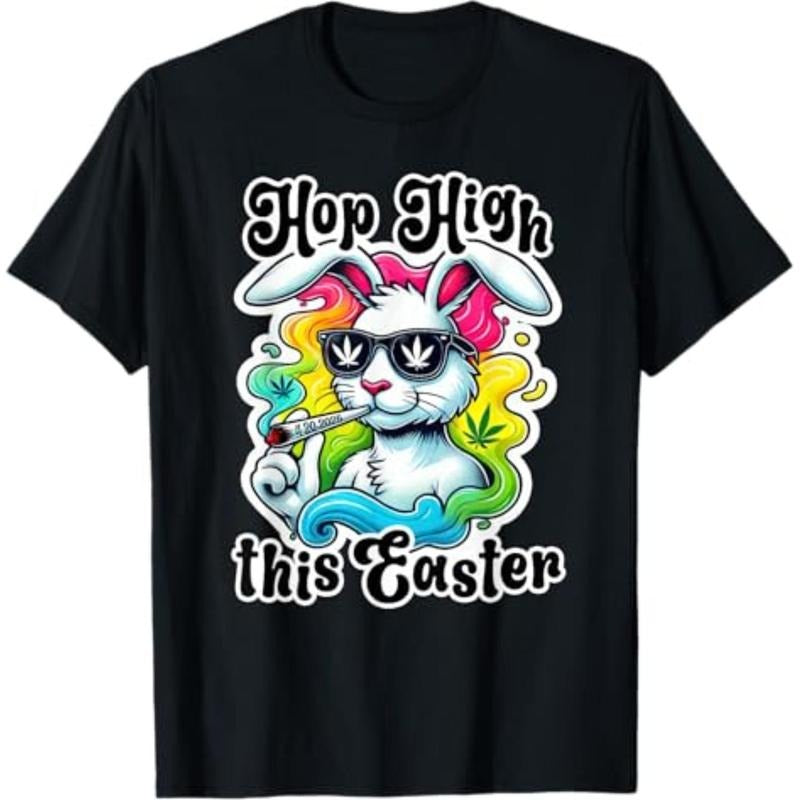 graphic tees Easter Bunny Funny Weed Smoking Rabbit Marijuana 4/20 T-Shirt Hoodie, Sweatshirt | HypeDripTees.com