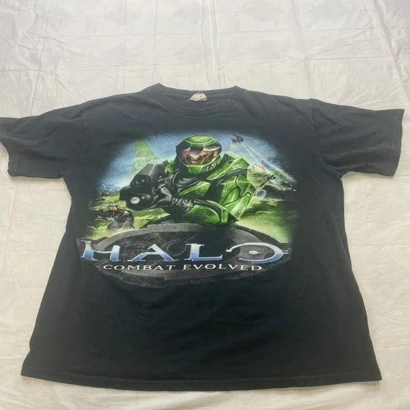 2001 Halo Combat Evoed T-Shirt Retro Black Master Chief Collection ! Hoodie, Sweatshirt | HypeDripTees.com