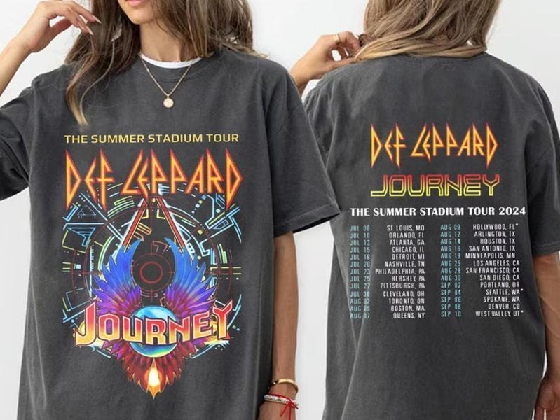 2024 Def Leppard And Journey Summer Stadium Tour Shirt, Def Leppard Fan Shirt Hoodie, Sweatshirt | HypeDripTees.com