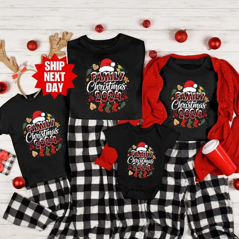 2024 Family Christmas Matching Shirt, 2024 Christmas Shirt, Family Christmas Pajamas, Family Christmas Shirts, Merry...