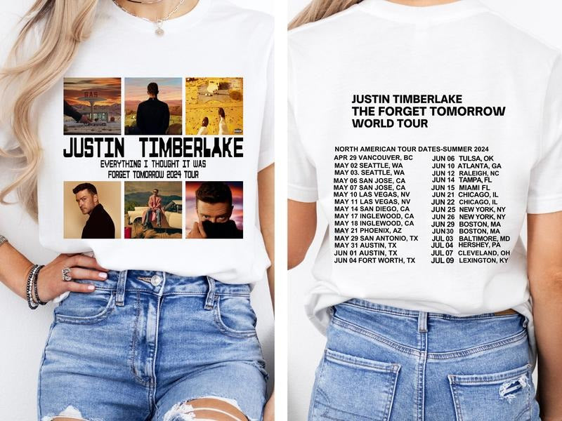 2024 Justin Timberlake Tour Shirt, Forget Tomorrow World Tour Hoodie Sweatshirt | HypeDripTees.com