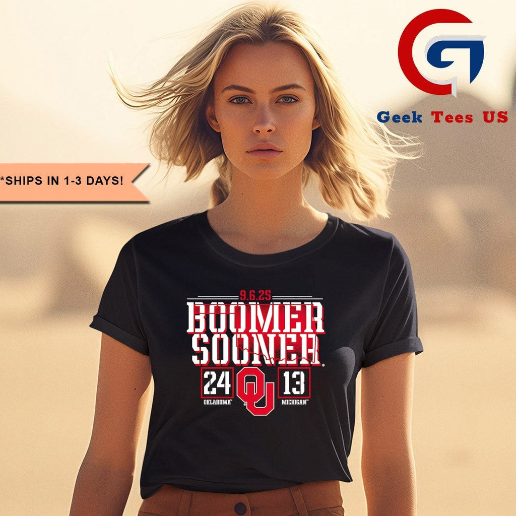 2025 Boomer Sooner Oklahoma Sooners vs Michigan Wolverines 24-13 score shirt