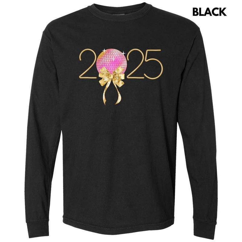 2025 Disco Ball Long Sleeve Comfort Colors T-Shirt 'NLB' Hoodie, Sweatshirt | HypeDripTees.com