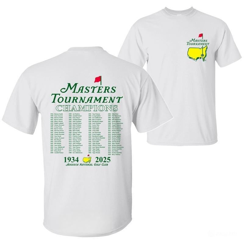 2025 Masters Tournament Augusta National Golf Club 91 Years (1934-2025) Champions Updated Rory McIlroy Unisex Cotton...