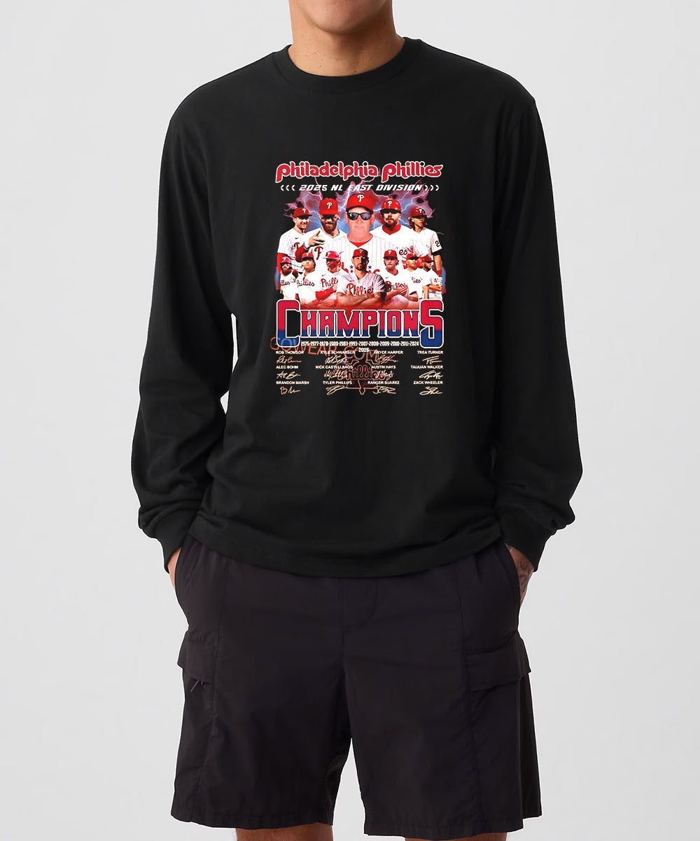 2025 NL East Division Champions Philadelphia Phillies baseball signature shirt