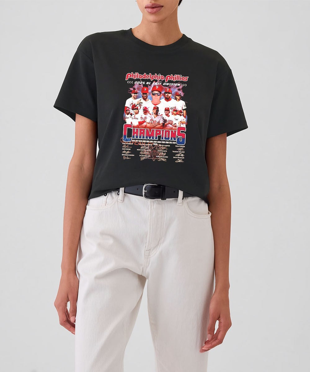 2025 NL East Division Champions Philadelphia Phillies baseball signature shirt