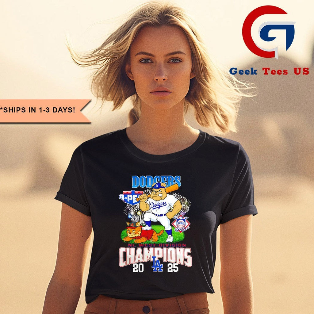 2025 NL West Division Champions Los Angeles Dodgers mascot Victory shirt